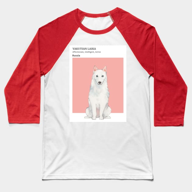 Yakutian Laika Baseball T-Shirt by GaroStudioFL